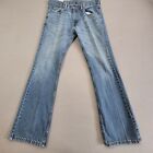 Levis 527 Jeans Mens 34x32 Bootcut Blue Denim Western Cowboy Rodeo Whiskering