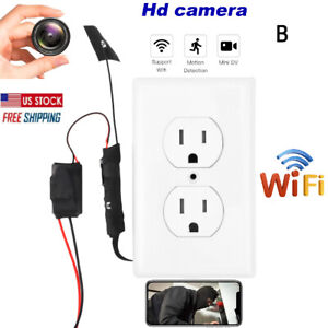 4K/2K/1080P HD Home Security Nanny Camera Wall AC WIFI IP Wall Outlet Receptacle