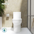 Modern Toilet One Piece Toilet Dual Flush w/ Round Soft Close Seat Small Bath