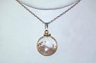 Antique Genuine Gold Nugget Yellow Gold Filled Bubble Charm Pendant Necklace