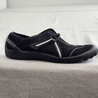 Clarks Privo Tequini Shoes Womens Sz 8.5 Black Leather Comfort Sneakers Slip On