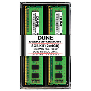 Dune 8GB 2 x 4GB PC3-10600 Desktop DDR3 1333 MHz 240-Pin DIMM Memory RAM 8G 4G