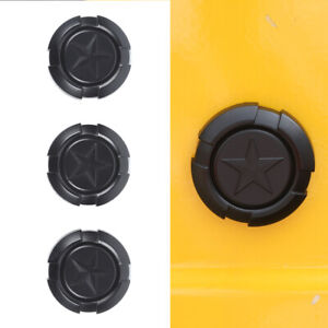 3PCS Matte Black Door Key Jack Socket Cover For Jeep Wrangler TJ JK JL JT Parts (For: Jeep)
