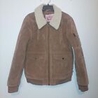 Levi's Men's Brown Faux Leather Sherpa Aviator Bomber Jacket Large