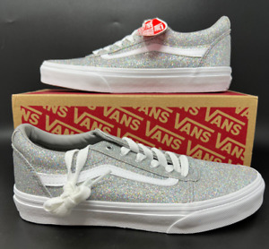 Vans Ward Girls Sneakers (Party Glitter)Silver/White Size 4 (Youth) *NEW*
