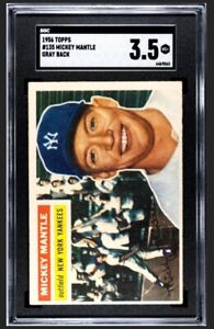 1956 Topps Mickey Mantle SGC 3.5 VG+ (JUST GRADED) GRAY Back #135 Yankees