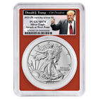 2023 (W) $1 American Silver Eagle PCGS MS70 FDOI Trump 45th President Label R...