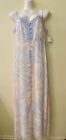 Modcloth Gotta Look The Party Maxi Dress 14 Tie Dye Button Front 70s Inspired