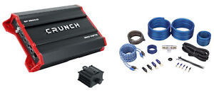 Crunch GP-3500.1D 3500 Watt @ 1 Ohm Mono Class D Car Audio Amplifier+Amp Kit