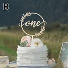 First / One Year Old Birthday Cake Toppers Wooden Cake Topper with Leaves Floral