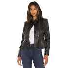 Lamarque Women's Shai Leather Jacket Black - Size Small