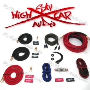 4 Ga AWG Amp Kit and 4 Gauge AWG Big 3 Upgrade Red Black Sky High Car Audio
