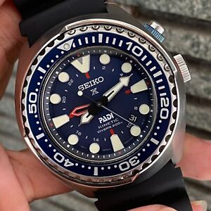 RARE Seiko ProspeX SUN065P1 PADI Blue Kinetic Diver Watch Special Edition GMT