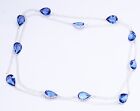 Blue Tanzanite Gemstone Handmade 925 Sterling Silver Jewelry Necklace Sz 36