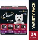 Cesar 10165439 Adult Wet Dog Food Steak Lover's Variety Pack of 24