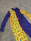 Vintage Clown Costume Jumpsuit Colorful Adult One Size Fits All USA Made
