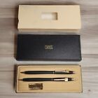 Vintage Cross Classic Black Satin  2501 Pen & Pencil Set Chevron Oil Logo in Box