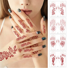 Waterproof Temporary Tattoo Henna RED Sticker Fake Lace Tattoo Body Hand Arm uk