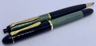 PELIKAN Green Striated 140 & 350 Fountain Pen / Pencil - 14k EF Nib- SERVICED
