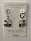 Stunning Midwest Amber Sterling Silver Baltic Amber Lever back Drop Earrings NWT