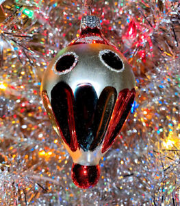 Vintage 1960s Russian Hot Air Balloon Glass Xmas Tree Ornament 4