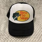 Bass Pro Shops Hat Logo Mesh Fishing Hunting Trucker Cap Snapback Black & White