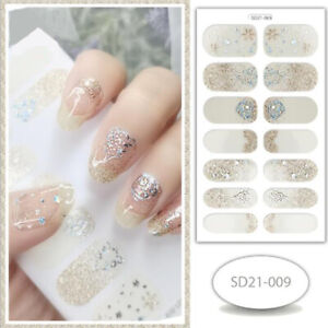 14 Styles Nail Art Wraps Full Size Stickers Decals Fashion Self-Stick Decoration