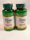 Lot of 2 Natures Bounty Zinc 50mg Caplets 100ea Immune Health Exp 11/24 New