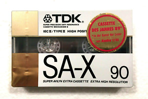 TDK SA-X 90 vintage audio cassette blank tape sealed  Made in Japan Type II v.6