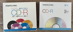 NEW Memorex Cool Colors CD-R 52X 700MB 80 min (2-5 Pack)
