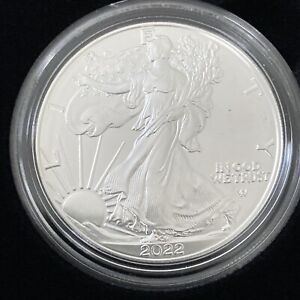 2022 W UNCIRCULATED SILVER EAGLE, BURNISHED FINISH, OGP