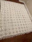 Beautiful Vintage Antique Crochet Lace Bedspread or use as Tablecloth 100”X84” E