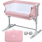 Babyjoy Portable Baby Bed Side Sleeper Infant Travel Bassinet Crib w/ Bag Pink