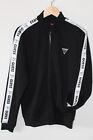 BRAND NEW WITH TAGS GUESS MEN'S BLACK DON LOGO TAPE BOMBER TRACK JACKET SIZE XL