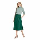 A NEW DAY Green Faux Leather Trendy A-Line Midi Skirt Sizes XS,S,M,L,XL,XXL B158