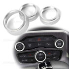 3 AC Radio Switch Trim Ring Knob Cover for Dodge Challenger/Charger 15-20 SILVER