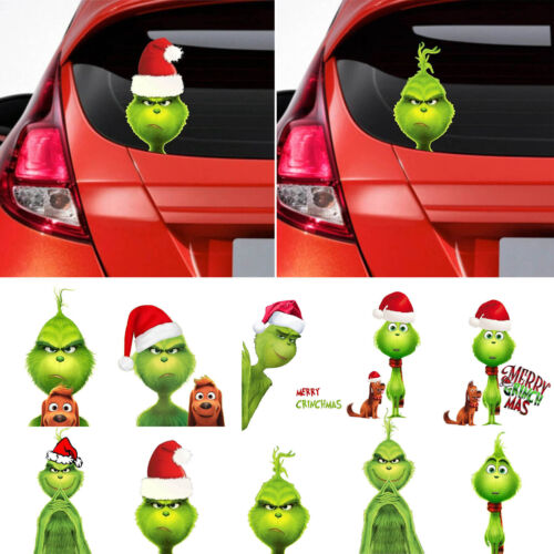 Christmas ornament Grinch Truck Window Decoration Sticker Car xmas new year holi