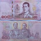 Thailand 100 Baht Paper Circulated Currency 2018 King 	Phra Vajira Klao P137