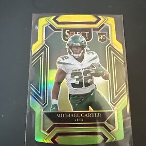 New Listing2021 Panini Select Michael Carter Rookie Yellow Green Club Level Die Cut #271