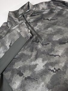 Simms Mens Solarflex UPF 1/4 Zip Hex Camouflage Pattern Shirt Size XL