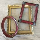 Vintage Ornate Picture Frames Shabby Chic Art Decor Red Gallery Wall lot eco ig