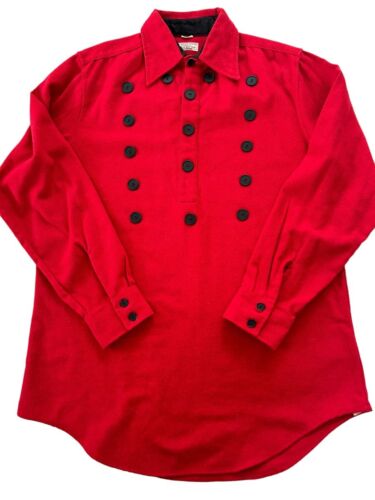 River Junction Trade Co. Old West Frontier Reenactment Red Button Wool Shirt Lg
