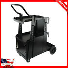 2 Tier Rolling Welding Cart W/ Anti Theft Lockable Cabinet Metal Working 400 lbs