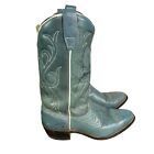 Wrangler Boots Womens 6.5 Turquoise Western Cowgirl Leather Sole Vintage