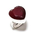 Ruby(Simulated) Gemstone Handmade 925 Sterling Silver Jewelry Ring Size 8 p675