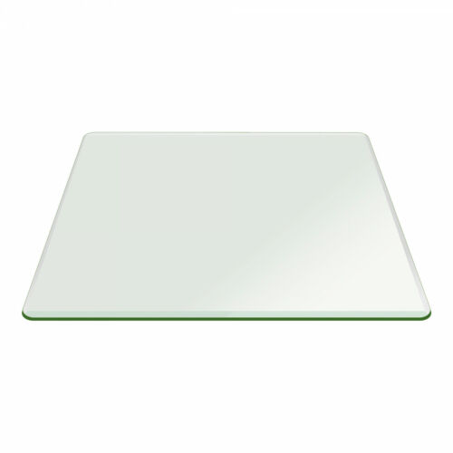 Fab Glass and Mirror Square Clear Glass Table Top with 1