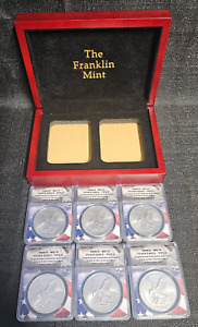 2021 (S) American Silver Eagle $1 ANACS MS70 Type 2 Lot of 6 w/ Wooden Gift Box
