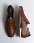 Zilli $1,950 NIB Brown Calfskin Perforated Leather Loafers Dress Shoes 7.5 US