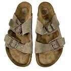 Birkenstock ARIZONA Suede Leather 46 Taupe Sandals Mens Size 13