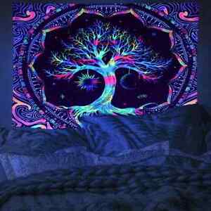 Tapestry - Tree of Life, Large, Black Light Tapestry, Glow in the Dark Tapestry